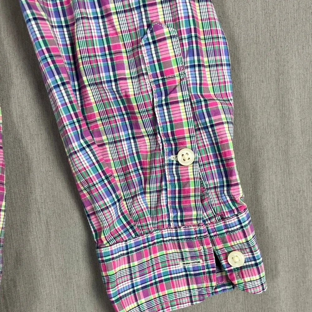 Ralph Lauren Shirt Kids L 14-16 Multi-color Plaid Button-down EUC